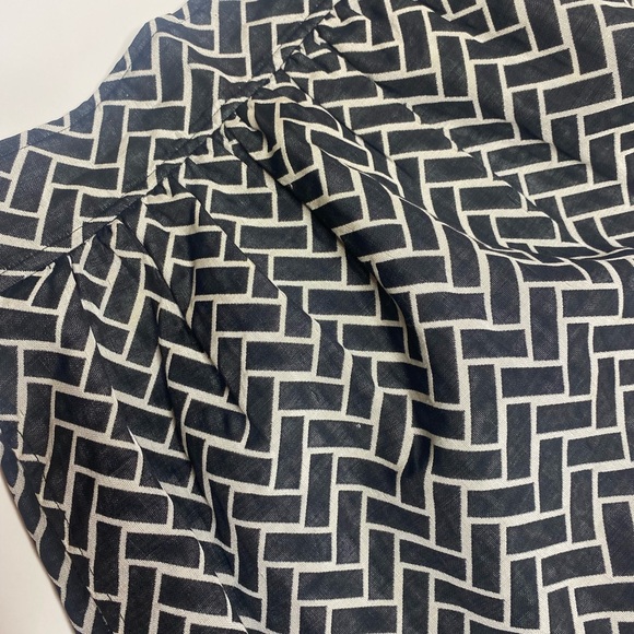 Tibi Women's A-Line Mini Skirt with Pockets – White & Black Woven Pattern Size 2 - Picture 2 of 5